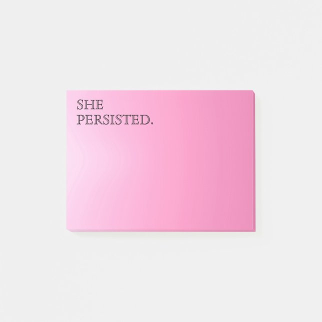Pink Typography "She Persisted." Post-it Notes (Front)