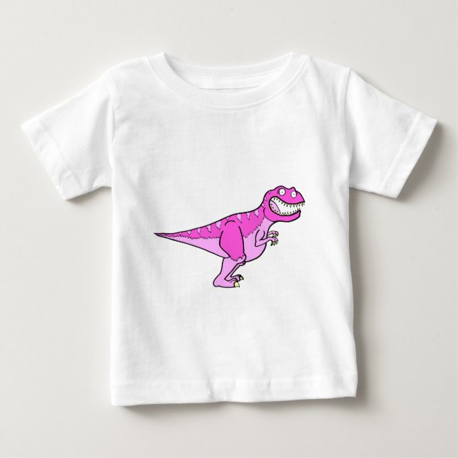 Pink Tyrannosaurus Rex Baby T-Shirt (Front)