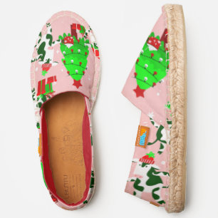 pink ugly christmas tree cow espadrilles