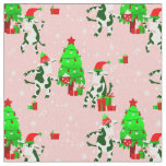 pink ugly christmas tree cow fabric