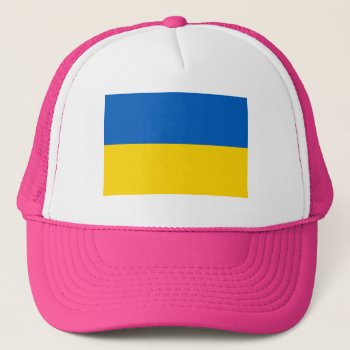 Pink Ukraine National Flag Trucker Hat by abbeyz71 at Zazzle