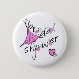 Pink Umbrella Bridal Shower Button