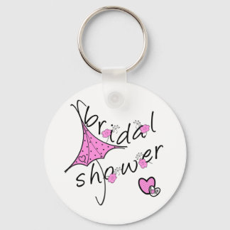 Pink Umbrella Bridal Shower Keychain