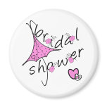 Pink Umbrella Bridal Shower Magnet