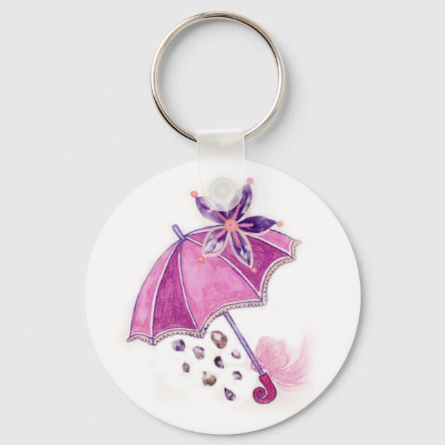 Pink Umbrella Keychain (Front)