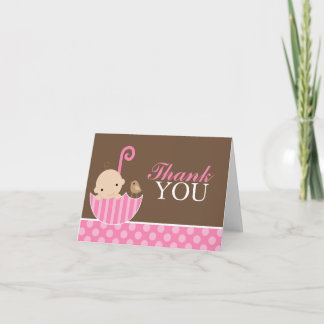 Pink Umbrella Thank You Card