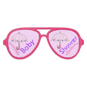 Pink Umbrellas Adult Aviator Party Shades