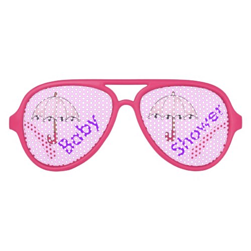 Pink Umbrellas Adult Aviator Party Shades