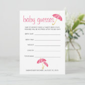 Pink Umbrellas Baby Shower Guessing Game (Standing Front)