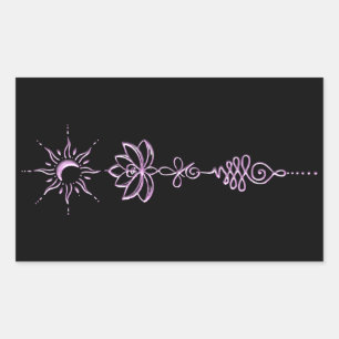 Pink Unalome Group Rectangular Sticker
