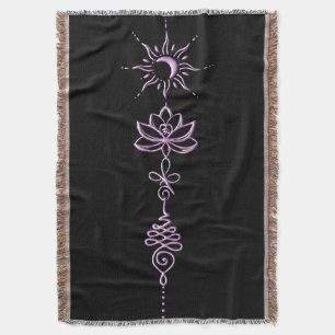 Pink Unalome Group Throw Blanket