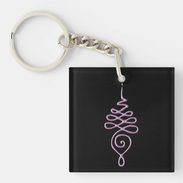 Pink Unalome Keychain (Front)