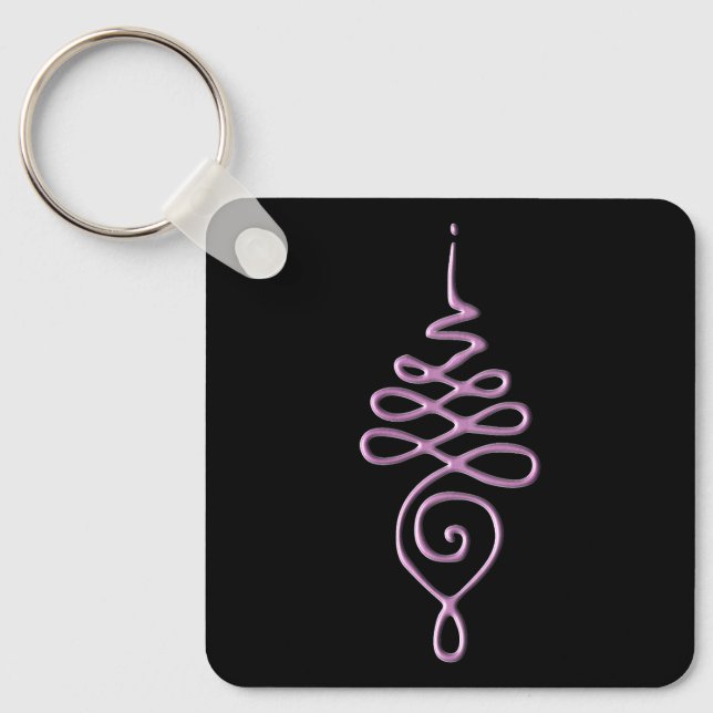 Pink Unalome Keychain (Front)