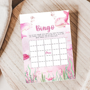 Pink Under the Sea Baby Shower Bingo Game