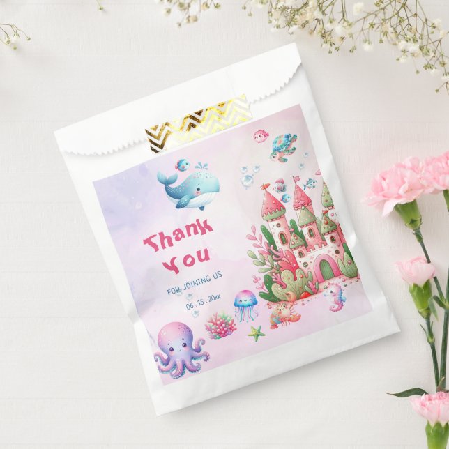 Pink Under The Sea Girl Baby Shower Favor Bag (Sealed)