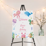 Pink Under the Sea Kids Birthday  Welcome Sign<br><div class="desc">Introducing our Pink Under the Sea Kids Birthday Welcome Sign, a delightful and enchanting addition to your celebration. Featuring playful sea creatures, vibrant coral, and gentle waves in a charming pink palette, this welcome sign sets the stage for a magical under-the-sea adventure. Perfect for greeting guests as they arrive, this...</div>