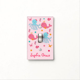 Pink Under The Sea Nursery Light Switch Cover