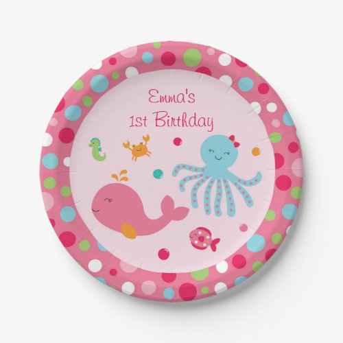 Pink Under the Sea Paper Plates