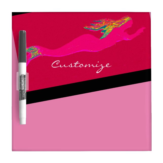 pink underwater mermaid Dry-Erase board (Front)