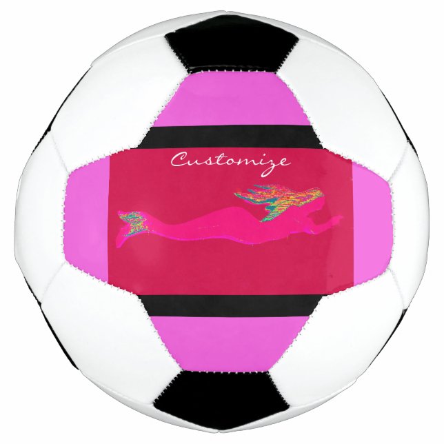 pink underwater mermaid soccer ball (Front)