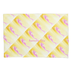 pink underwater mermaids pattern pillowcase