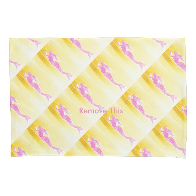pink underwater mermaids pattern pillowcase (Front)