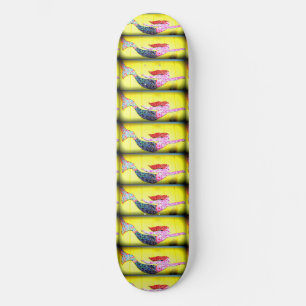 Pink underwater mosaic mermaids swimming skateboard
