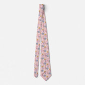 Pink Underwater Seashells, Coral, and Starfish Neck Tie (Back)
