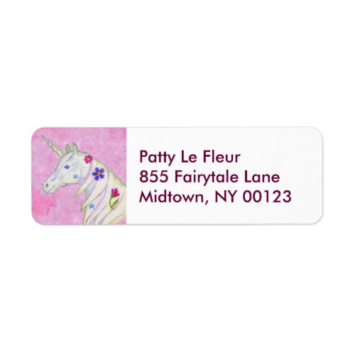 Pink Unicorn address label