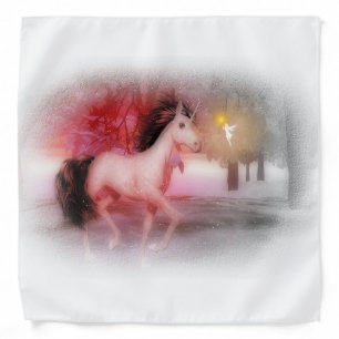 Pink unicorn and fairy winter play bandana
