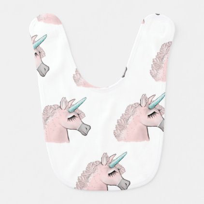 Pink Unicorn Baby Bib