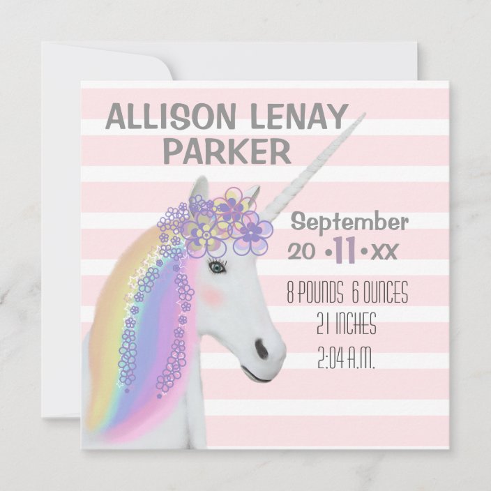 unicorn birth announcement