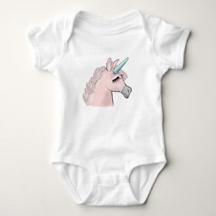 Pink Unicorn Baby Bodysuit