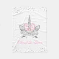 Pink Unicorn Baby Girl Fleece Blanket