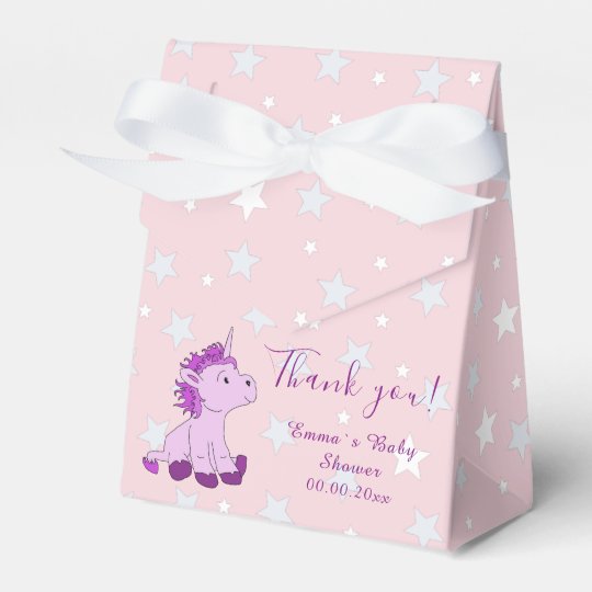 Pink Unicorn Baby shower Party favor box