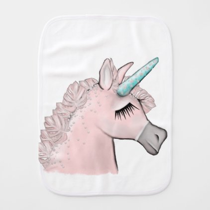 Pink Unicorn Burp Cloth