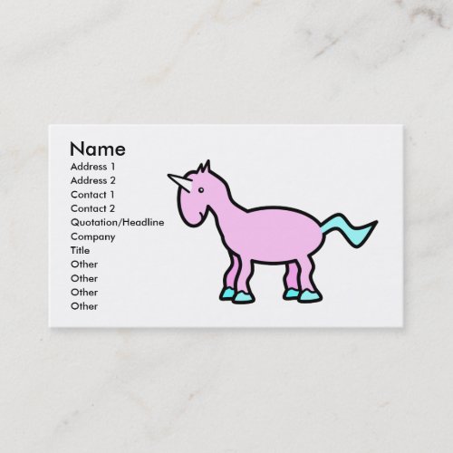 Pink unicorn business cards