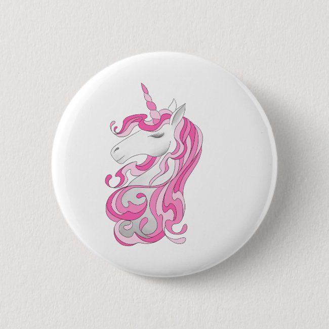 Pink Unicorn Button