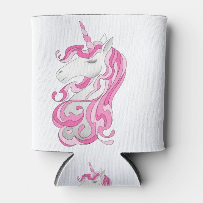 Pink Unicorn Can Cooler