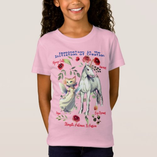 Pink Unicorn Cats Fun T_Shirt