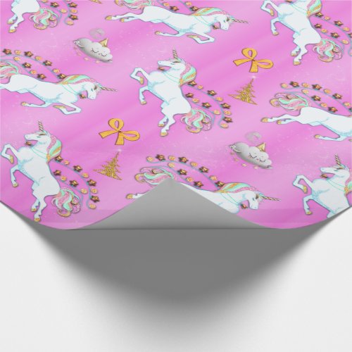 Pink Unicorn Christmas Wrapping Paper