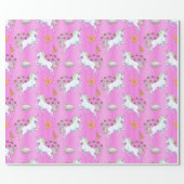 Pink Unicorn Christmas Wrapping Paper (Flat)