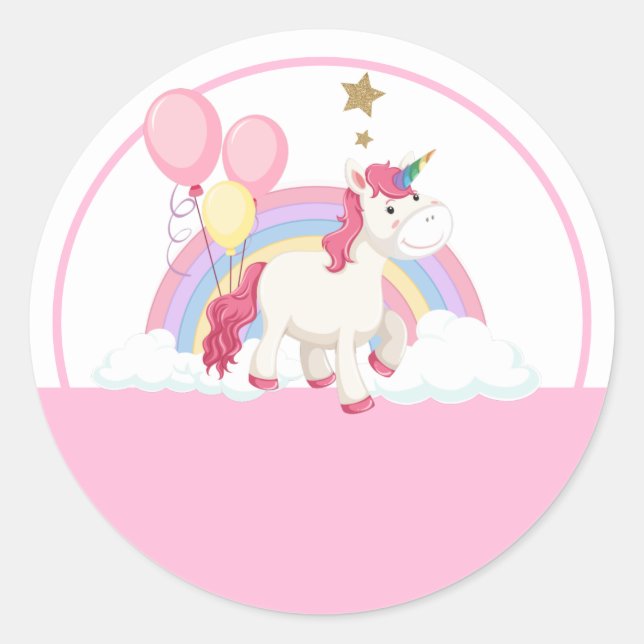 Pink Unicorn Classic Scrapbook stickers (Front)