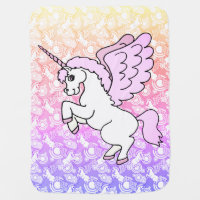 Pink Unicorn Decor Baby Blanket