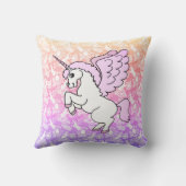 Pink Unicorn Decor Throw Pillow (Back)