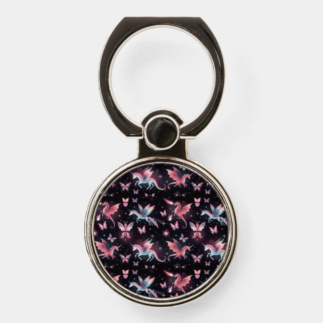 Pink Unicorn Dragon Mix Phone Ring Stand (Front)