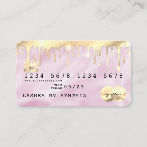 Pink Unicorn Dripping Credit Card Gold