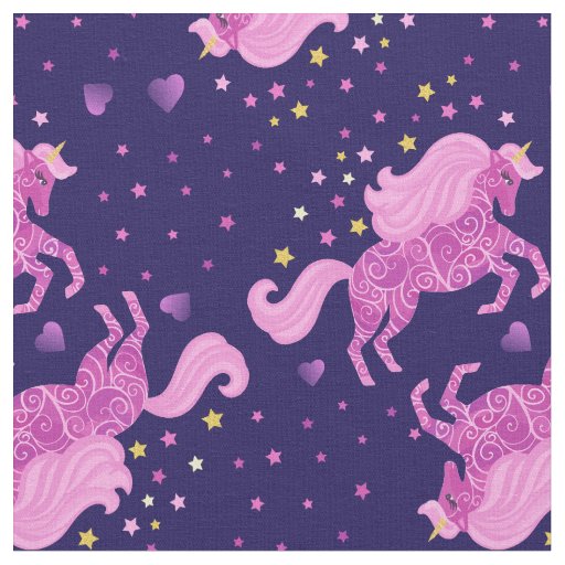 Pink Unicorn Fabric Zazzle