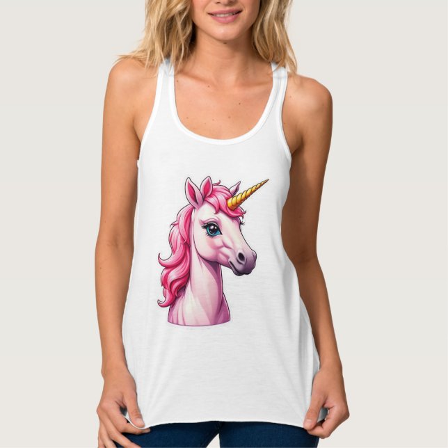 Pink Unicorn Fantasy Tank Top (Front)