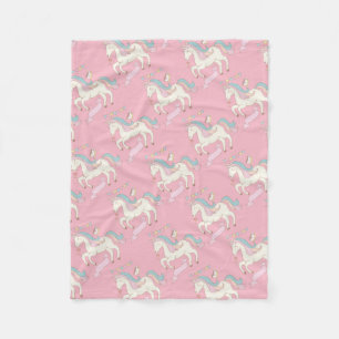 Pink Unicorn Fleece Blanket